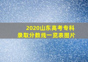 2020山东高考专科录取分数线一览表图片