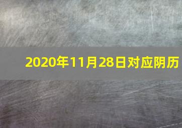 2020年11月28日对应阴历