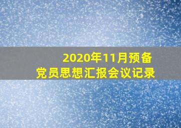 2020年11月预备党员思想汇报会议记录