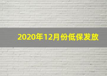 2020年12月份低保发放