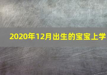 2020年12月出生的宝宝上学