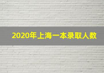 2020年上海一本录取人数