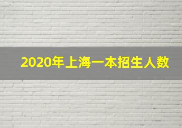 2020年上海一本招生人数