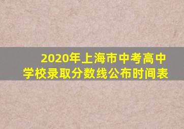 2020年上海市中考高中学校录取分数线公布时间表