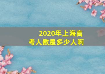 2020年上海高考人数是多少人啊