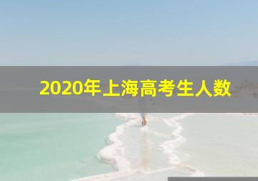 2020年上海高考生人数