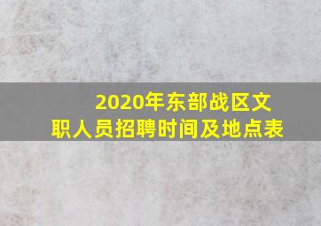 2020年东部战区文职人员招聘时间及地点表