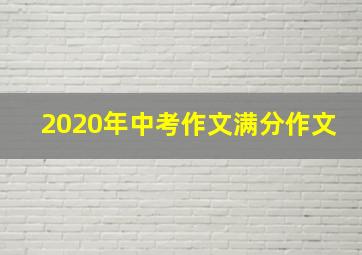 2020年中考作文满分作文