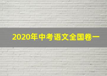 2020年中考语文全国卷一