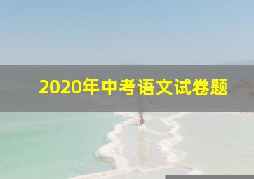 2020年中考语文试卷题