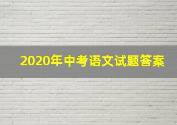 2020年中考语文试题答案