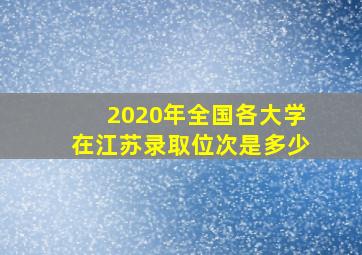 2020年全国各大学在江苏录取位次是多少