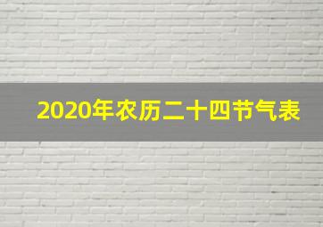 2020年农历二十四节气表