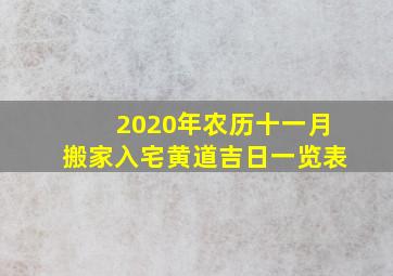 2020年农历十一月搬家入宅黄道吉日一览表