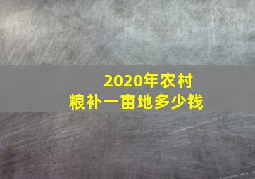 2020年农村粮补一亩地多少钱