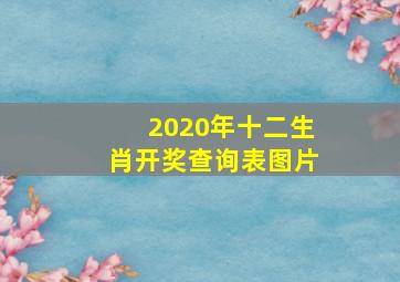 2020年十二生肖开奖查询表图片