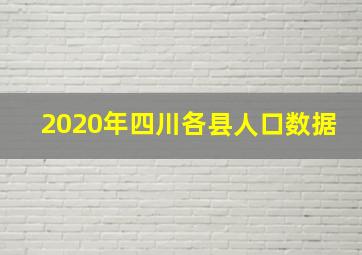 2020年四川各县人口数据