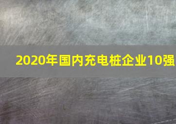 2020年国内充电桩企业10强