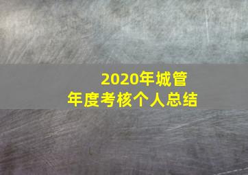 2020年城管年度考核个人总结