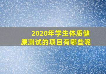 2020年学生体质健康测试的项目有哪些呢