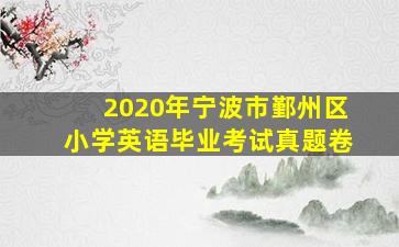 2020年宁波市鄞州区小学英语毕业考试真题卷