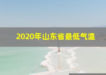 2020年山东省最低气温