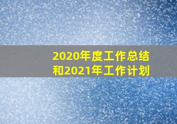 2020年度工作总结和2021年工作计划