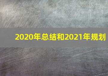 2020年总结和2021年规划