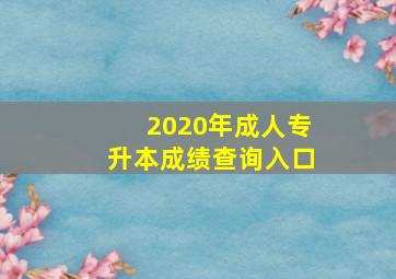 2020年成人专升本成绩查询入口