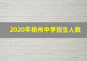 2020年扬州中学招生人数