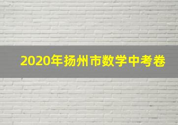 2020年扬州市数学中考卷