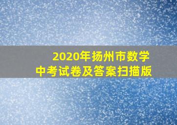 2020年扬州市数学中考试卷及答案扫描版