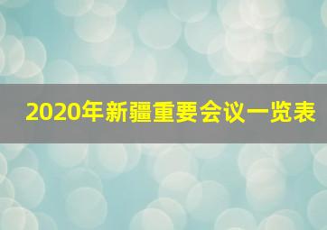 2020年新疆重要会议一览表