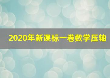 2020年新课标一卷数学压轴