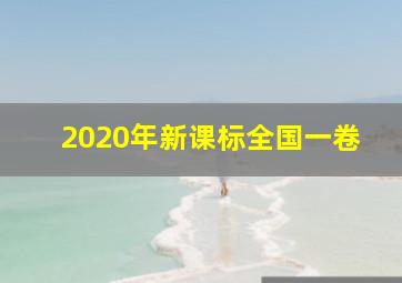 2020年新课标全国一卷