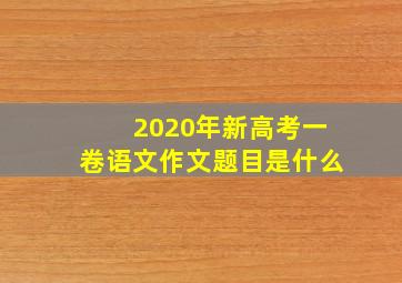 2020年新高考一卷语文作文题目是什么