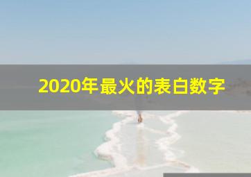 2020年最火的表白数字