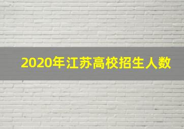 2020年江苏高校招生人数