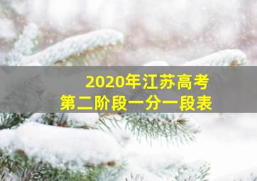 2020年江苏高考第二阶段一分一段表