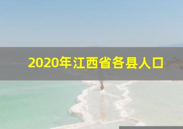 2020年江西省各县人口