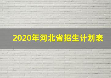 2020年河北省招生计划表