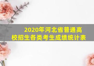 2020年河北省普通高校招生各类考生成绩统计表