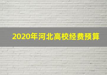 2020年河北高校经费预算