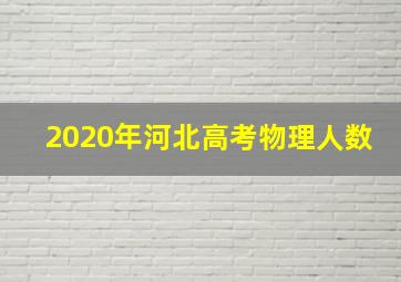 2020年河北高考物理人数