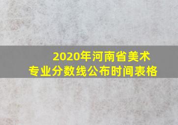 2020年河南省美术专业分数线公布时间表格