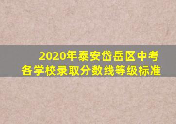 2020年泰安岱岳区中考各学校录取分数线等级标准