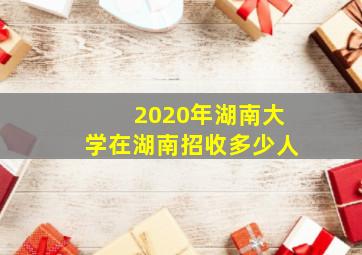 2020年湖南大学在湖南招收多少人