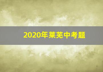 2020年莱芜中考题