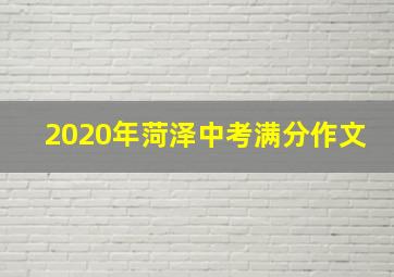 2020年菏泽中考满分作文