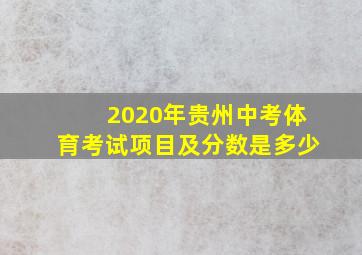 2020年贵州中考体育考试项目及分数是多少